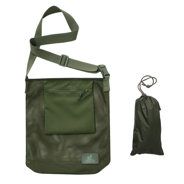 Авоська, сумка з сітки з кишенею та плечовим ременем для грибів, фруктів і покупок Acropolis МГ-1