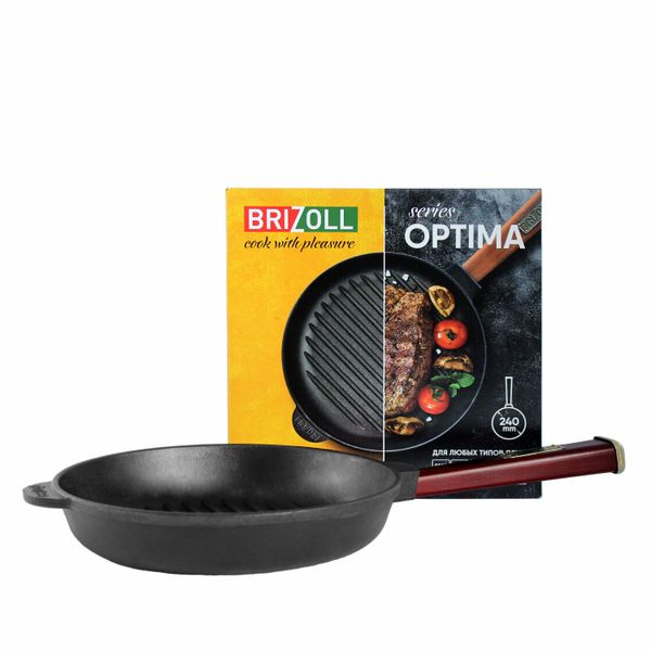 Сковорода-гриль 24х4 чугунная Optima-Bordo